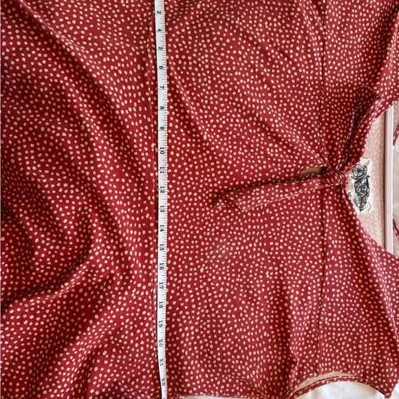 Dark Orange Polka Dot Women's Dress - Picture 5 of 6